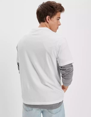 T Shirts American Eagle AE Super Soft Legend Pocket Blanche Homme | WKG-95878953